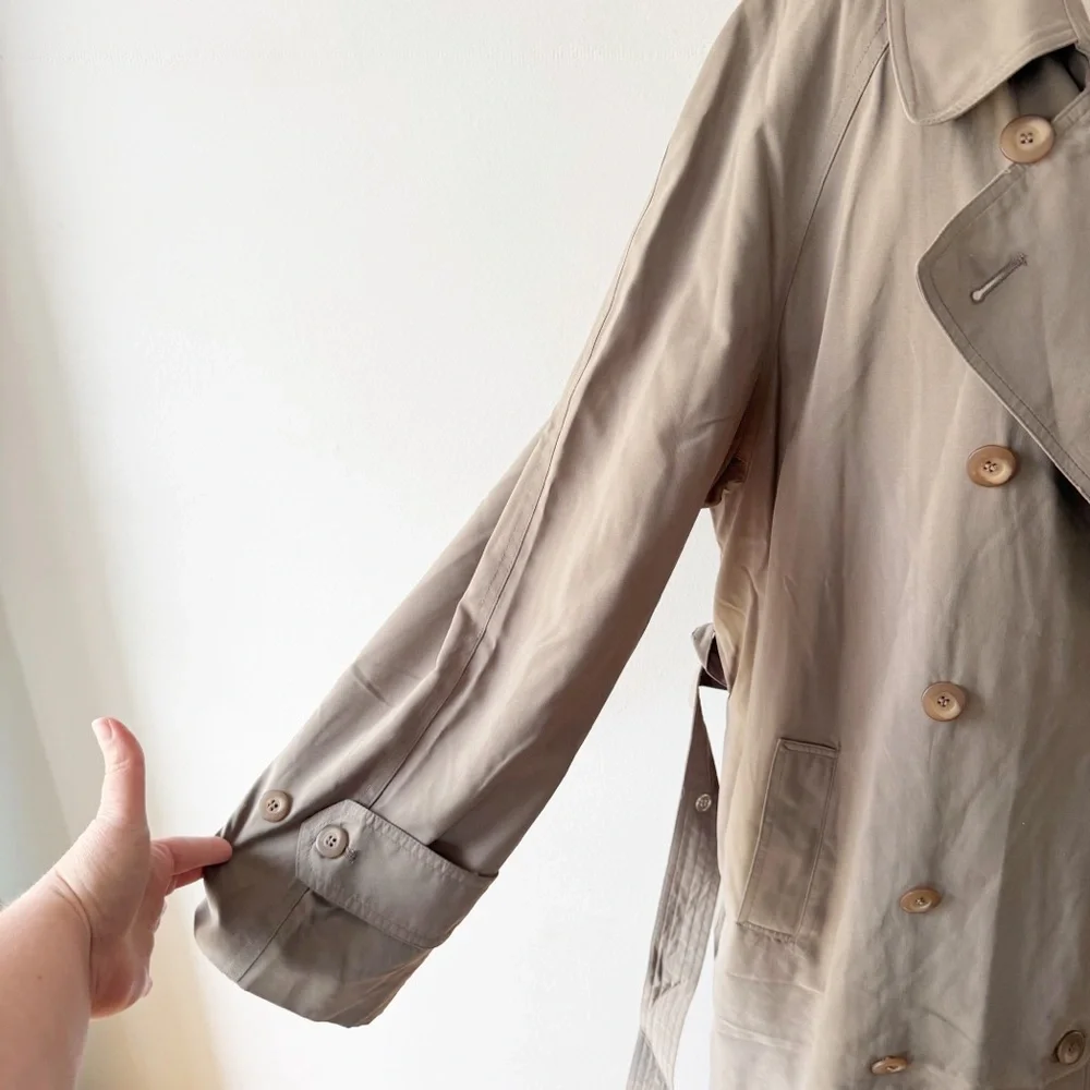 Ralph Lauren Men Double Breasted Belted Trench Coat Size 42R Old Money Luxury